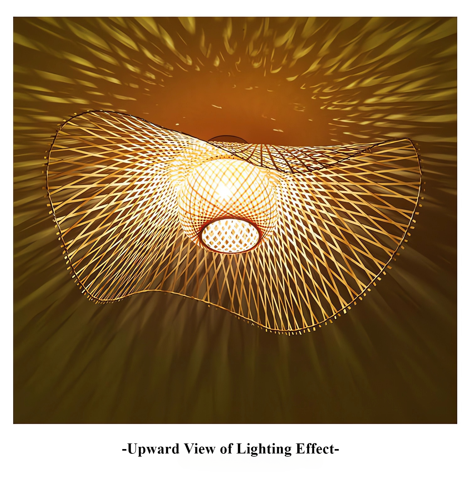 Bamboo Wave Art LED Ceiling Light