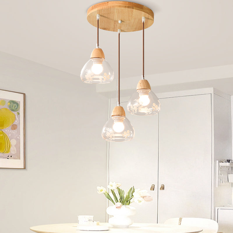 3-Light Modern simple geometric glass Pendent Light for Dinning Area