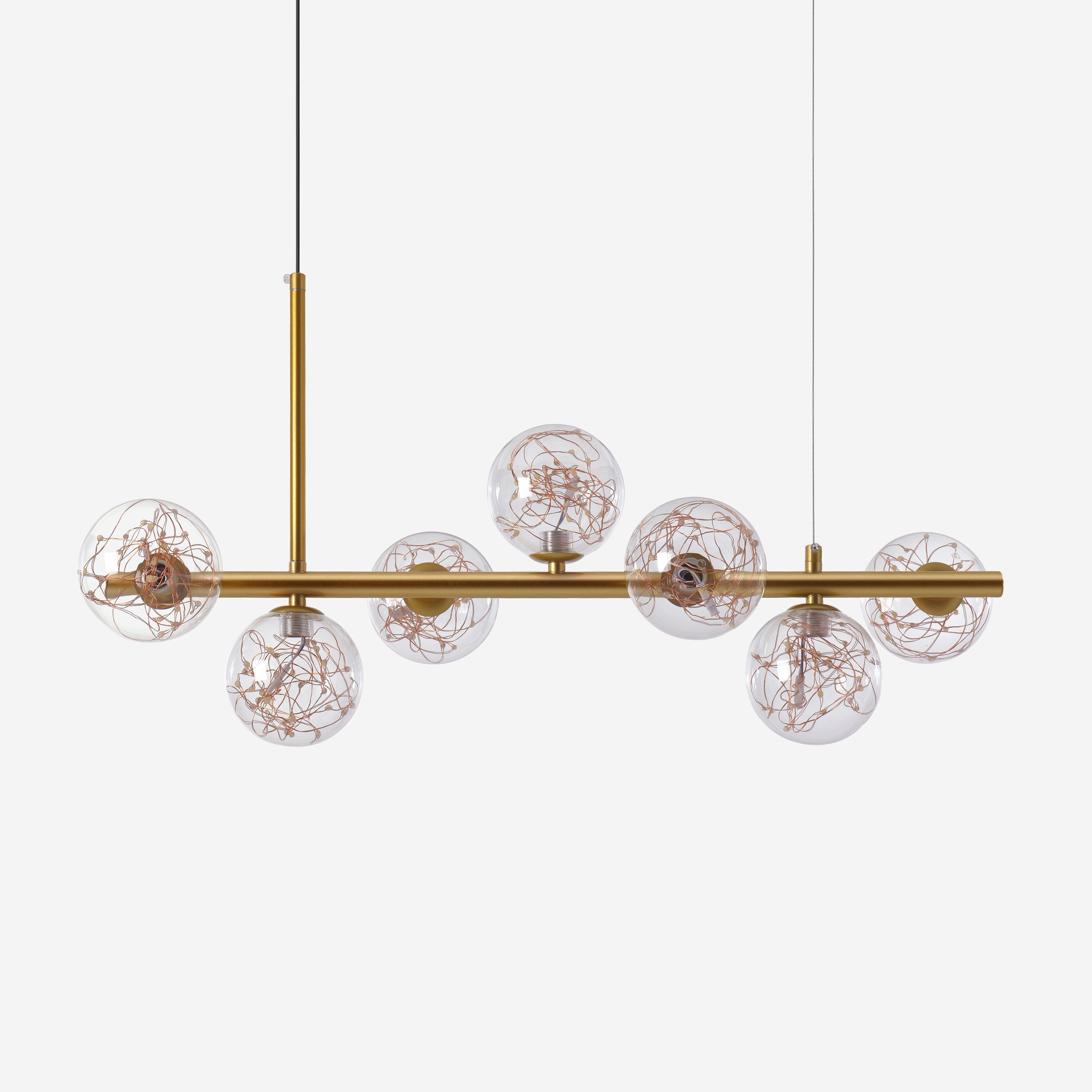 Starry Sky Golden Metal Chandelier – 7-Light LED Pendant