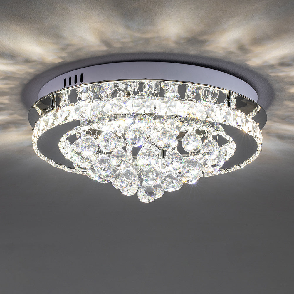 Crystal Raindrop Semi-Flush Mount LED Ceiling Light