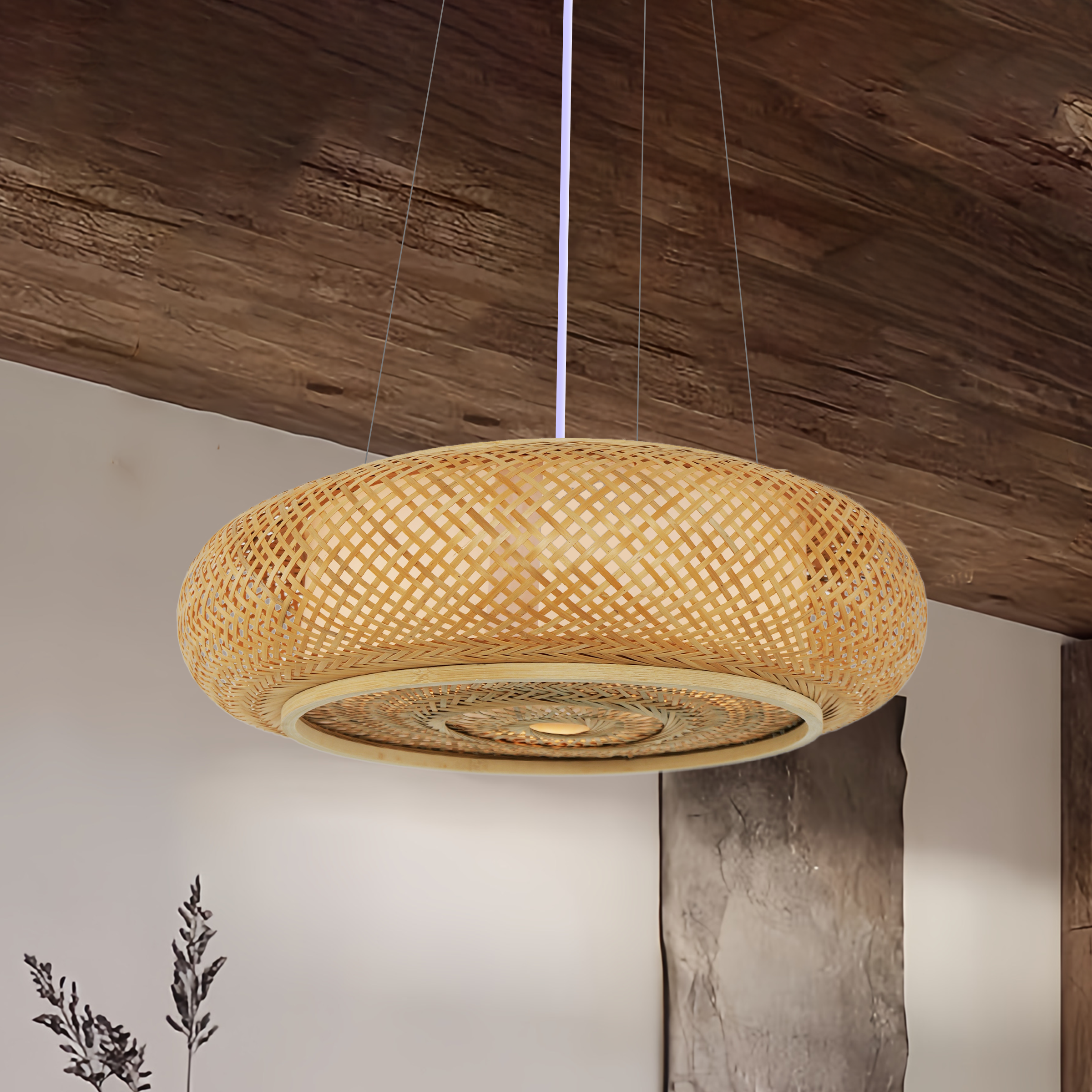 Traditional Handcrafted Bamboo Woven Hanging Pendant Lights