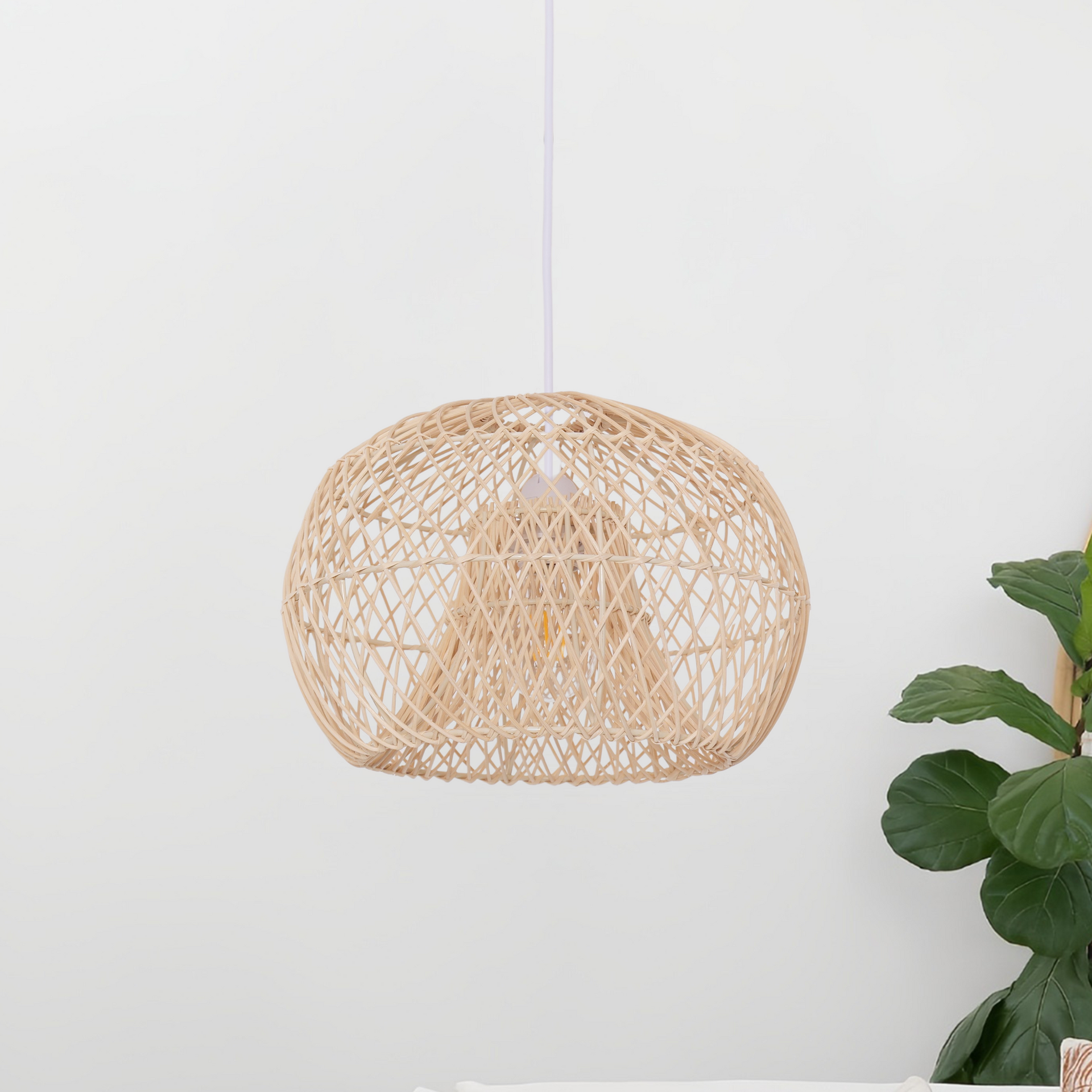 SolNest Boho Rattan Hanging Lamp