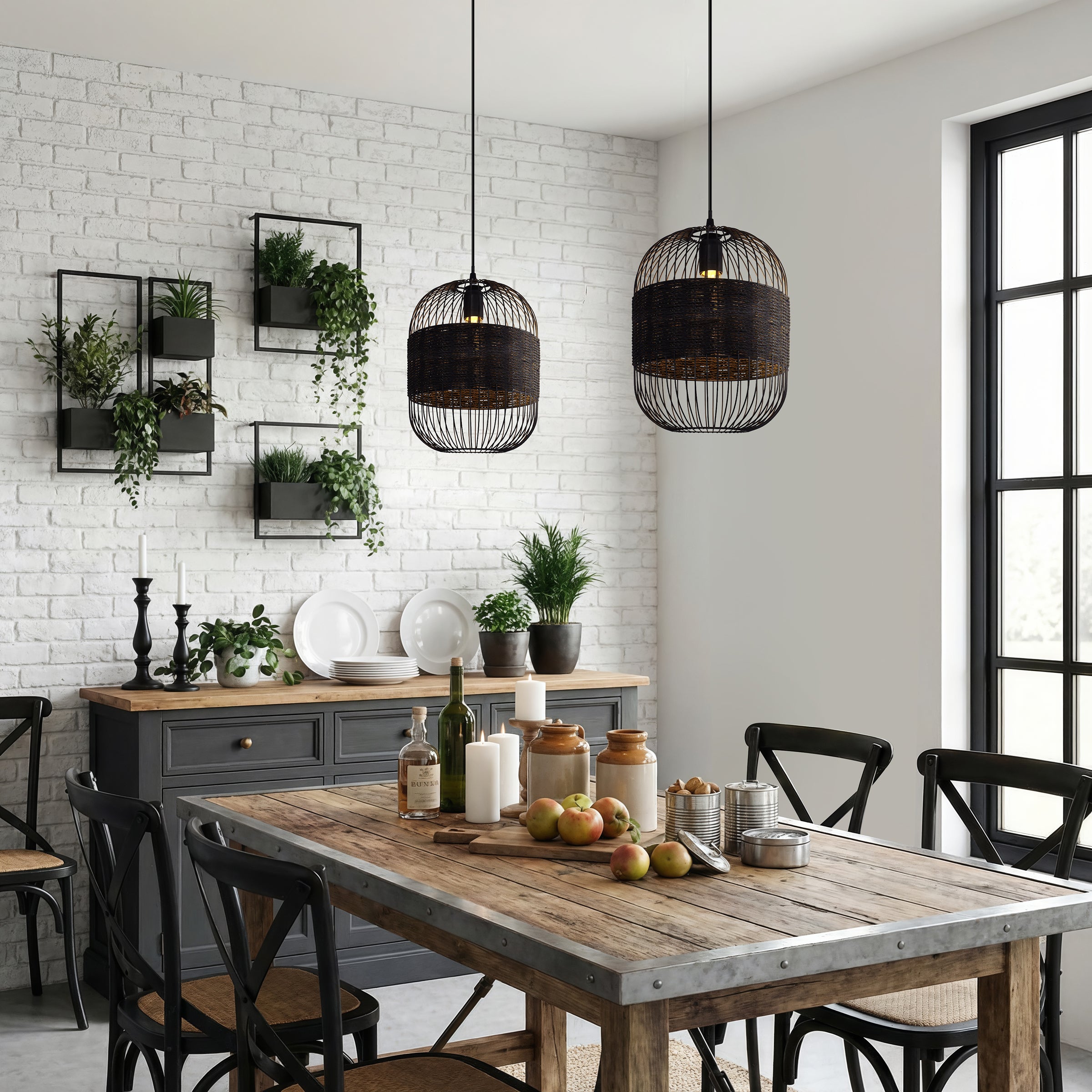 Glyph-Industrial Black Pendant Light for Kitchen & Dining Room pendant light in a kitchen island