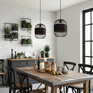 Glyph-Industrial Black Pendant Light for Kitchen & Dining Room pendant light in a kitchen island