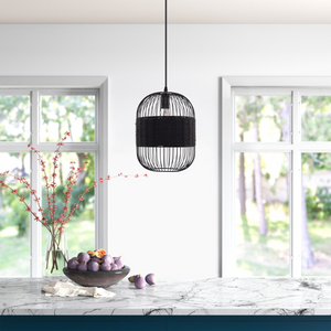 Glyph-Industrial Black Pendant Light for Kitchen & Dining Room pendant light in a home interior