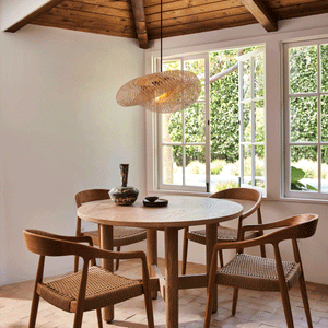 Handmade Bamboo Pendant Light Woven Ceiling Light for Dining Room & pendant light in a dining room