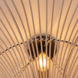 Close-up detail of Handwoven Flying Saucer Rattan Pendant Light for Dining Room & Living pendant