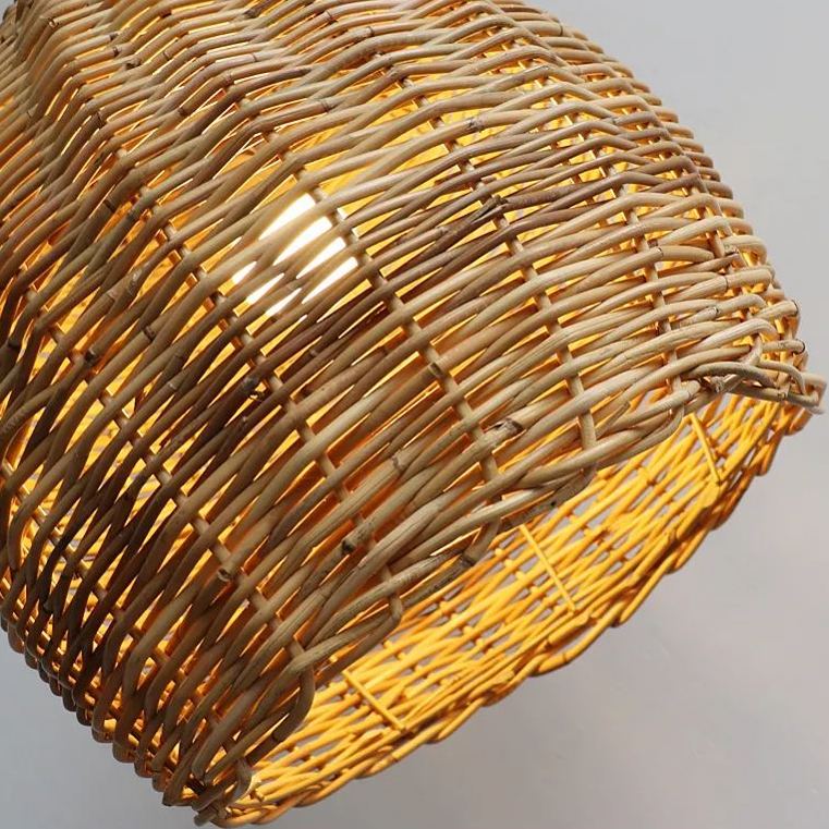 Earthy Elegance LED Handwoven Rustic Pendant Light