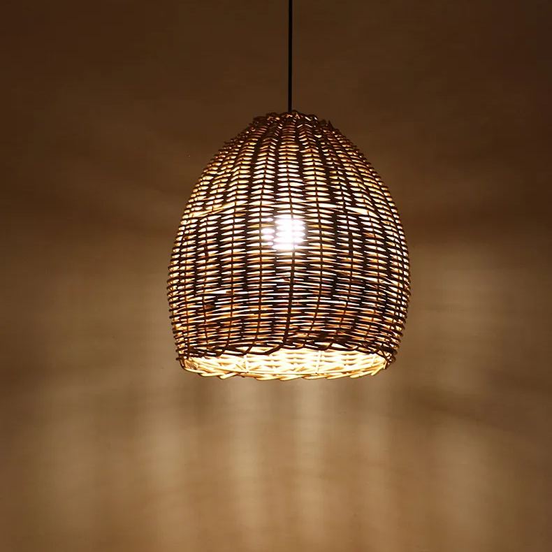 Earthy Elegance LED Handwoven Rustic Pendant Light