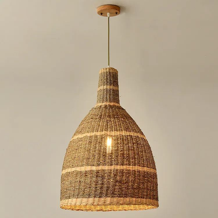 Creative Funnel-Shaped Rattan Pendant Light Kitchen Island