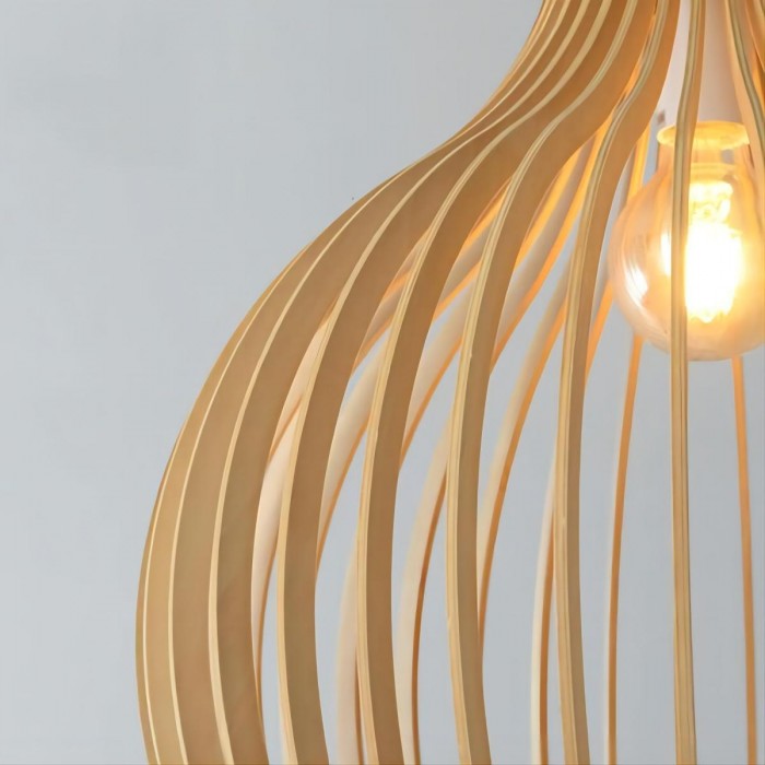 Nordic Wooden Cage Hanging Pendant Light