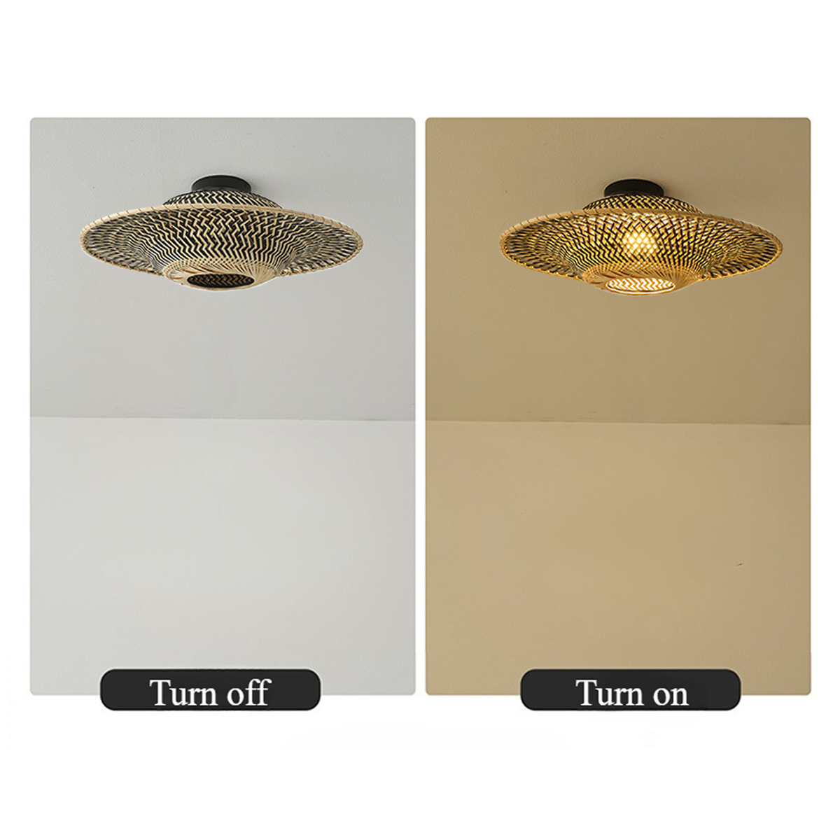 Bamboo Radiance Handwoven LED Ceiling Light