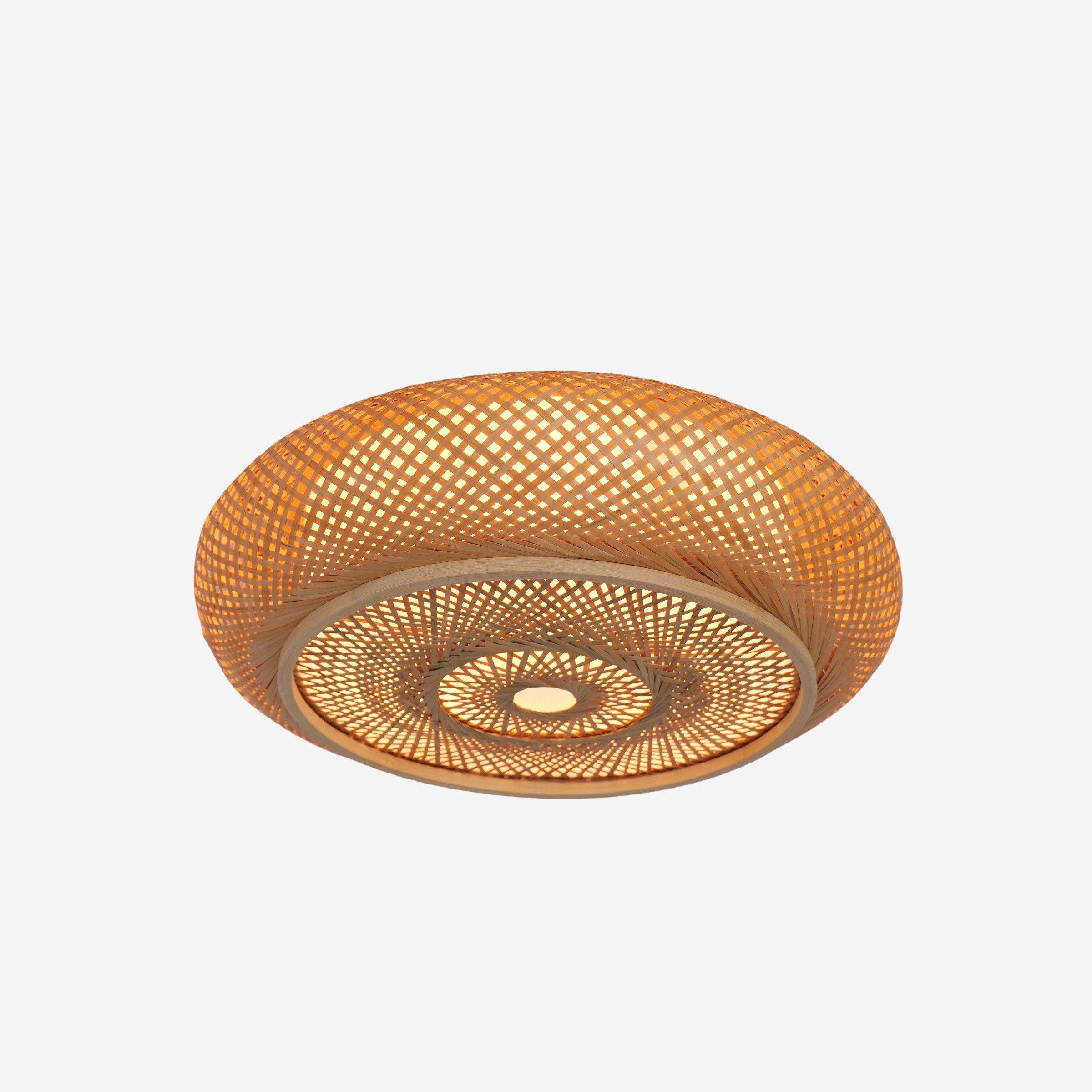 Natural Bamboo Base Lutta-Bamboo LED Ceiling Light Handwoven Natural Pendant Lighting for pendant light on white
