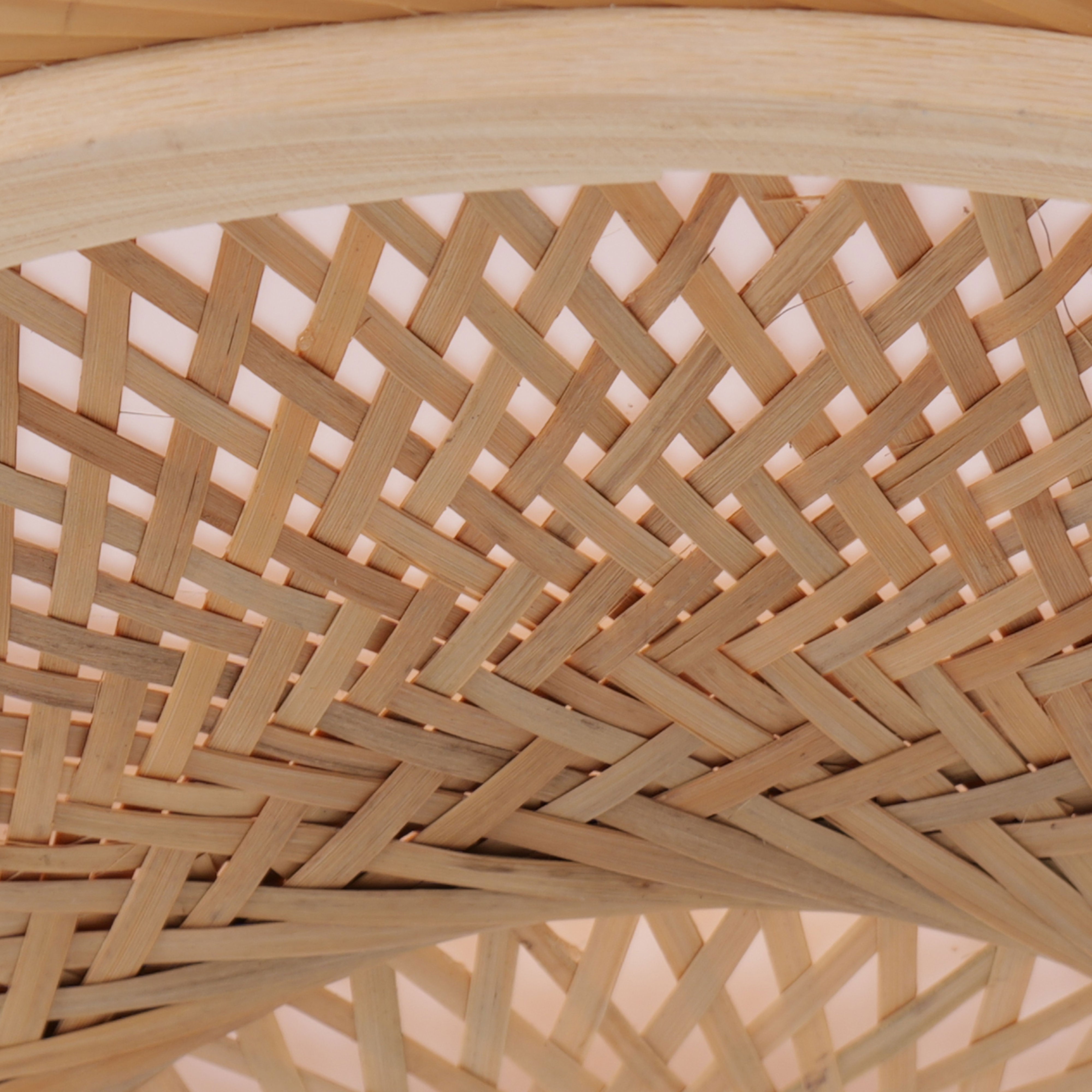 Close-up detail of Lutta-Natural Bamboo LED Pendant Light for Kitchen Islands pendant