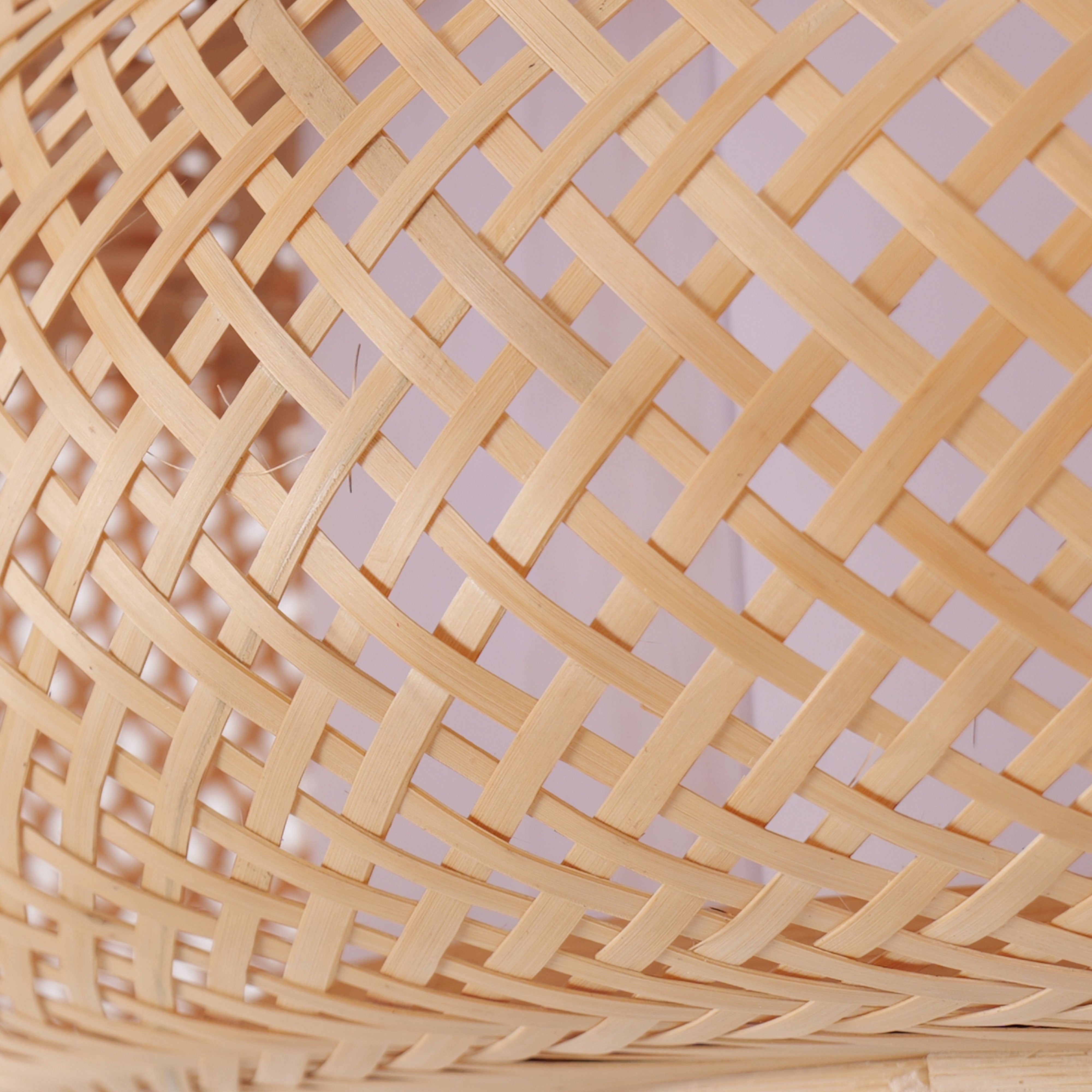 Close-up detail of Lutta-Natural Bamboo LED Pendant Light for Kitchen Islands pendant
