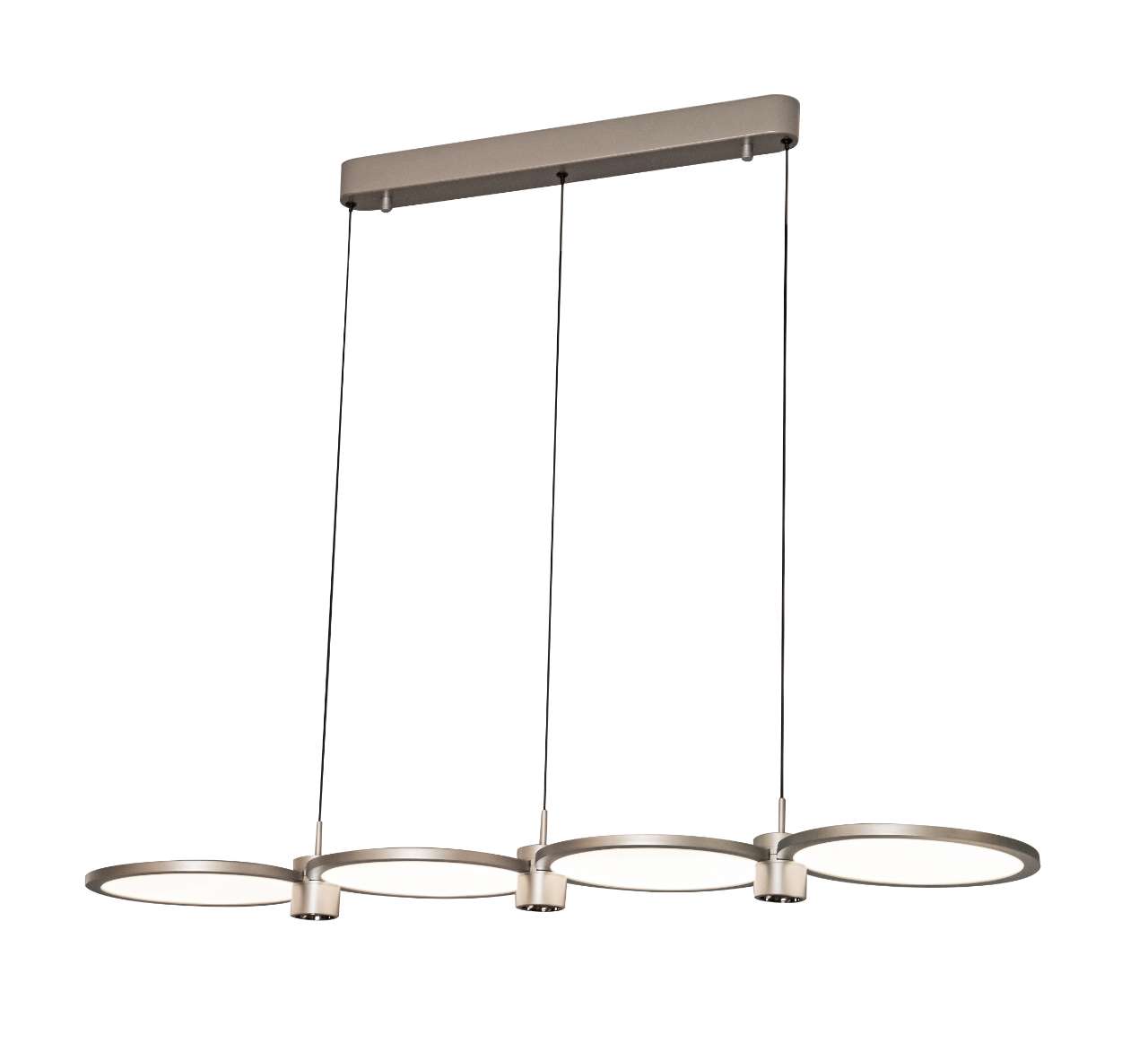 Sleek Silver Linear Pendant Light with Acrylic Shades