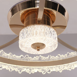 Close-up detail of Modern Gold Halo Ceiling Fan Light with Remote, 6 Speeds & 3 Colour