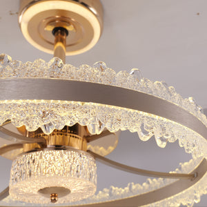 Close-up detail of Modern Gold Halo Ceiling Fan Light with Remote, 6 Speeds & 3 Colour