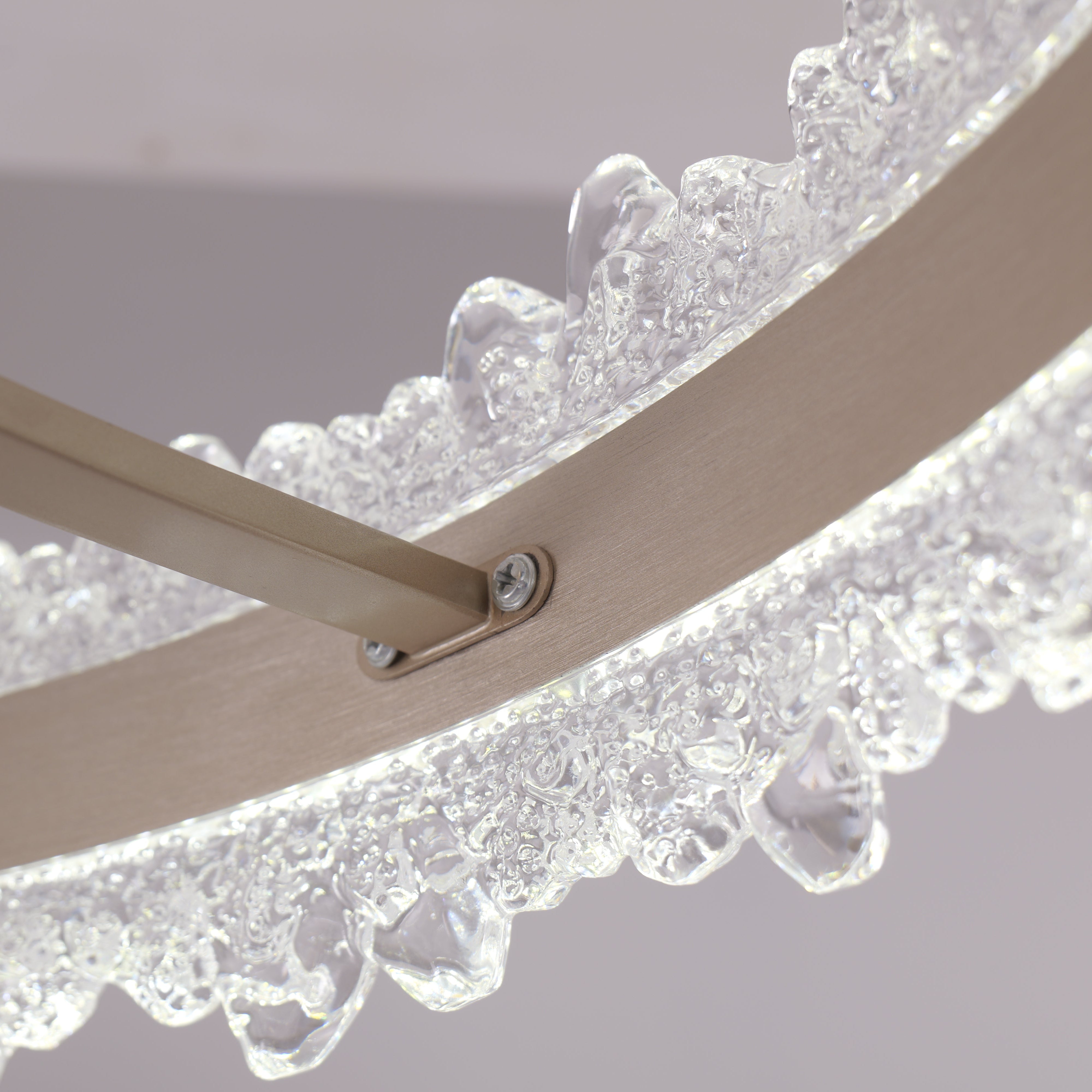 Close-up detail of Modern Gold Halo Ceiling Fan Light with Remote, 6 Speeds & 3 Colour