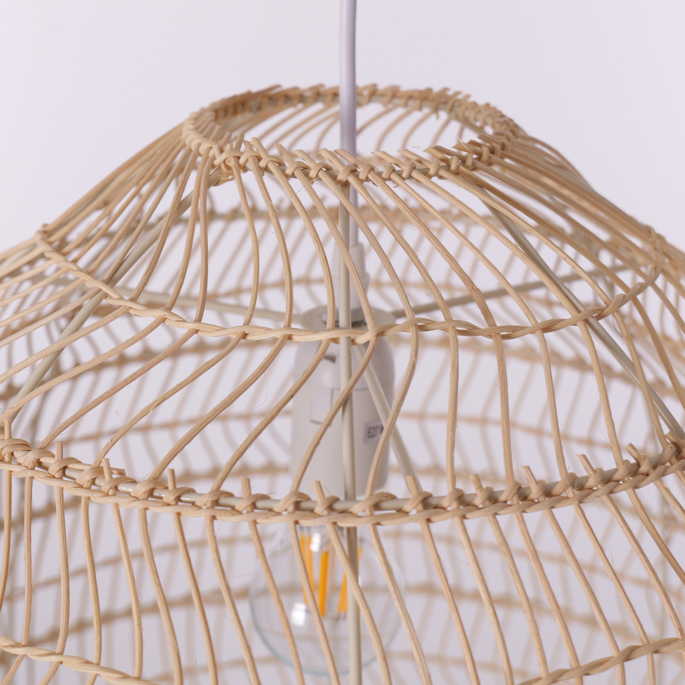 Natural Rattan Pendant Light Handwoven Ceiling Lamp for Kitchen & Dining pendant light in a home interior
