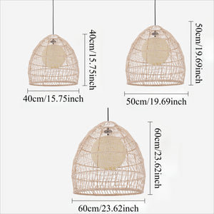 Size chart for Natural Rattan Pendant Light Handwoven Ceiling Lamp for Kitchen & Dining pendant