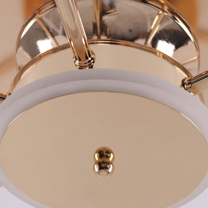 Close-up detail of Quiet Copper Acrylic Ceiling Fan Light with 6-Speed Control and Remote