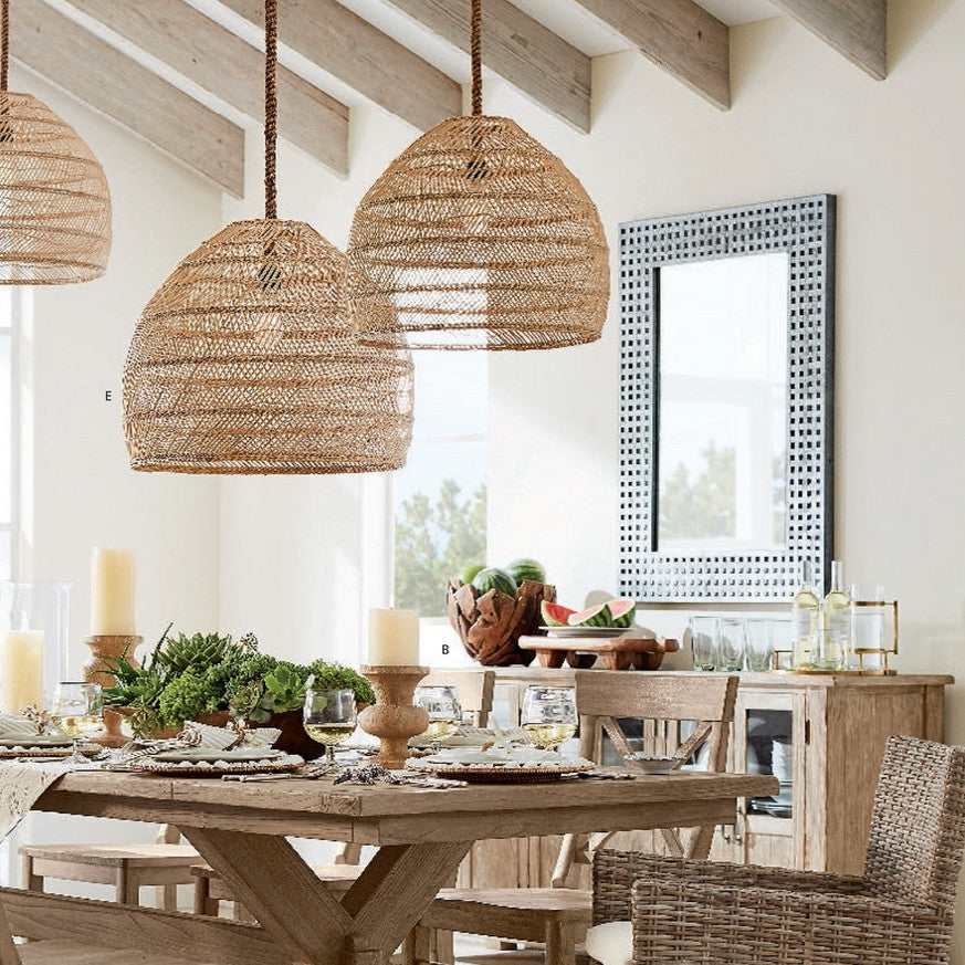 Hand-woven Rattan Pendant Lamp for Dining Room Living Room