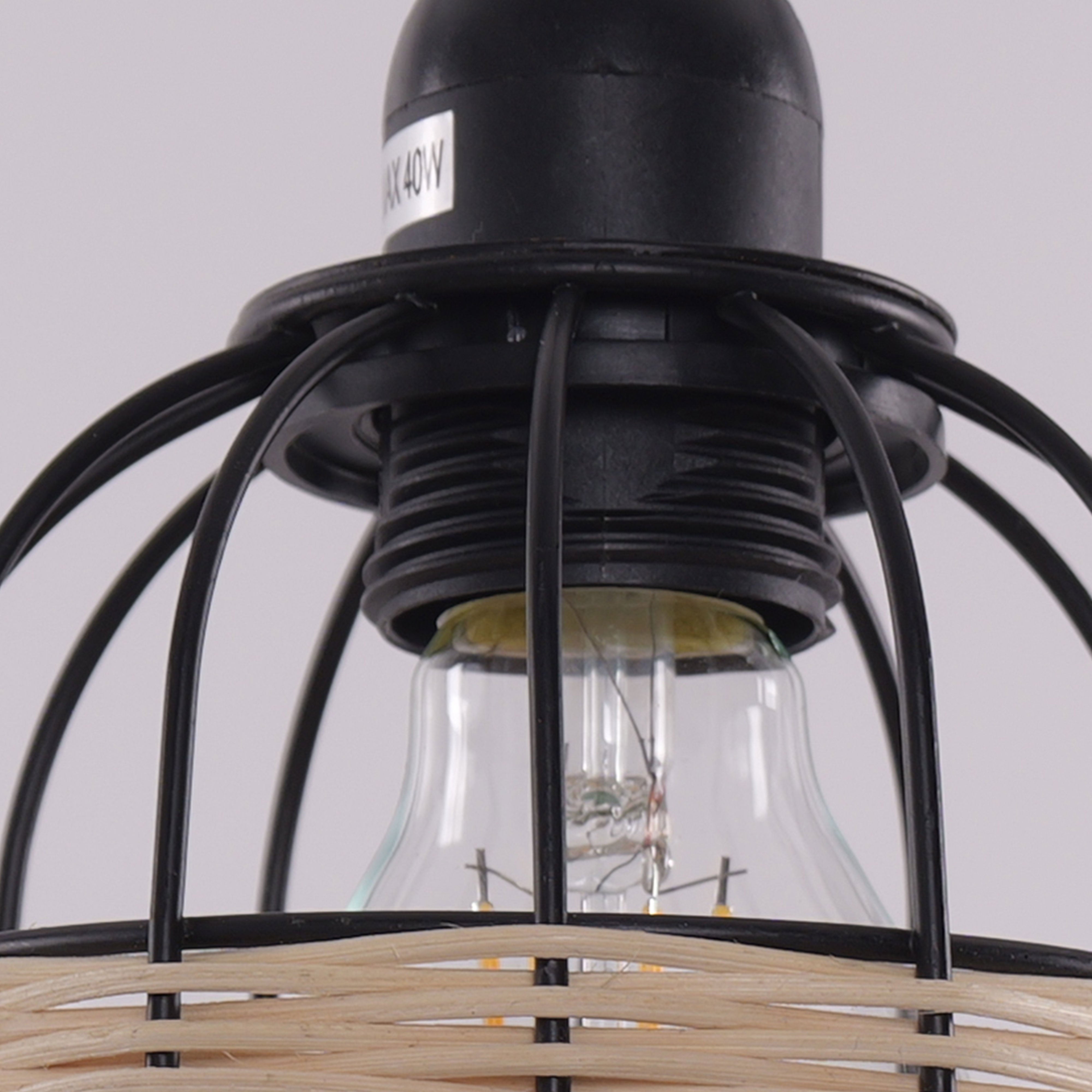 Rustic Iron Woven Rattan Pendant Light for Dining Room, Reading Corner & pendant light in a home interior