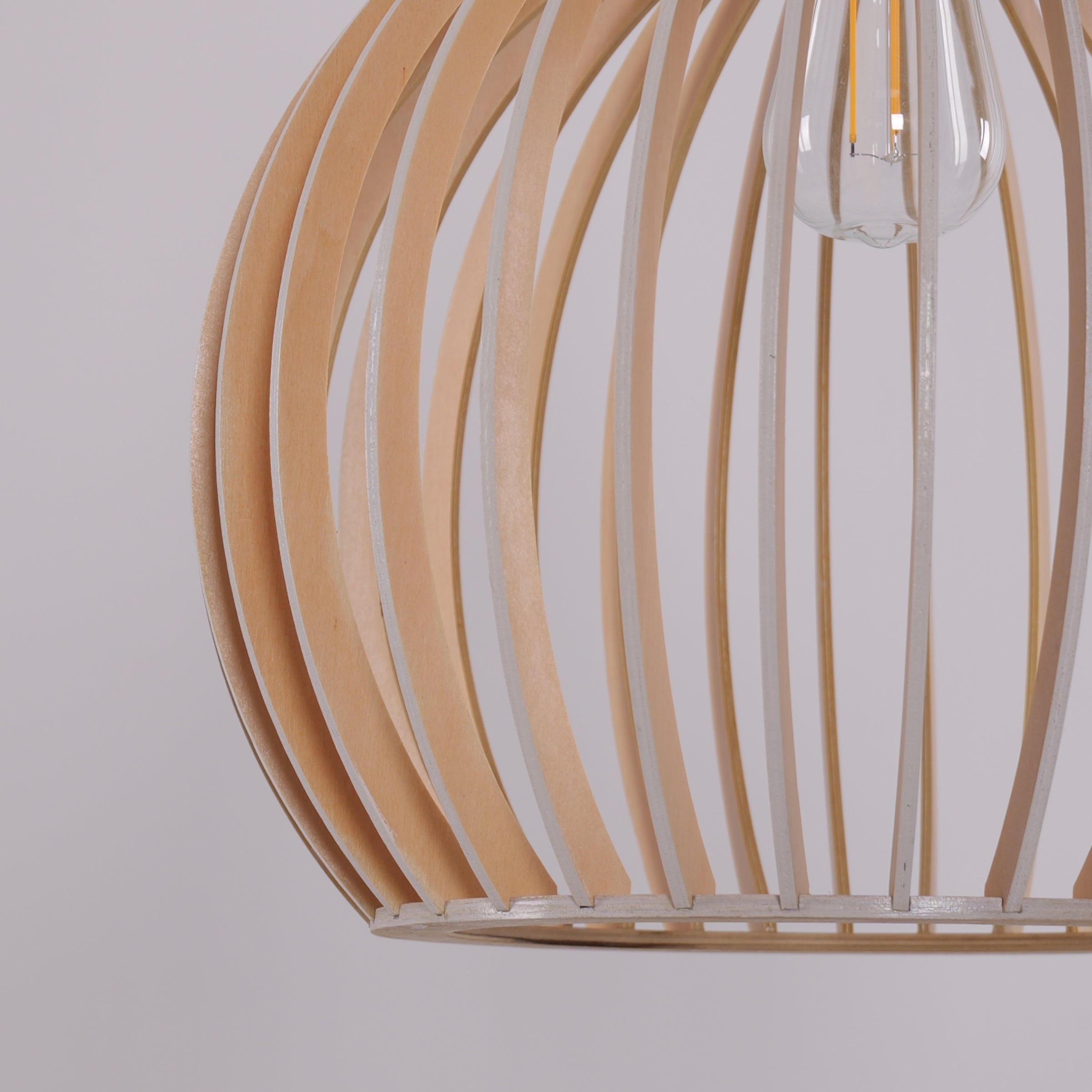 Close-up detail of Shadome-Pendant Lights for Kitchen – Tonka Scandinavian LED Wood Pendant pendant