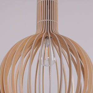 Close-up detail of Shadome-Pendant Lights for Kitchen – Tonka Scandinavian LED Wood Pendant pendant