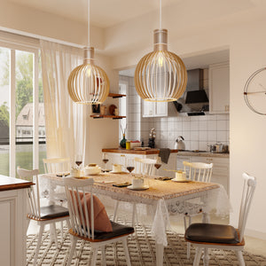 Close-up detail of Shadome-Pendant Lights for Kitchen – Tonka Scandinavian LED Wood Pendant pendant