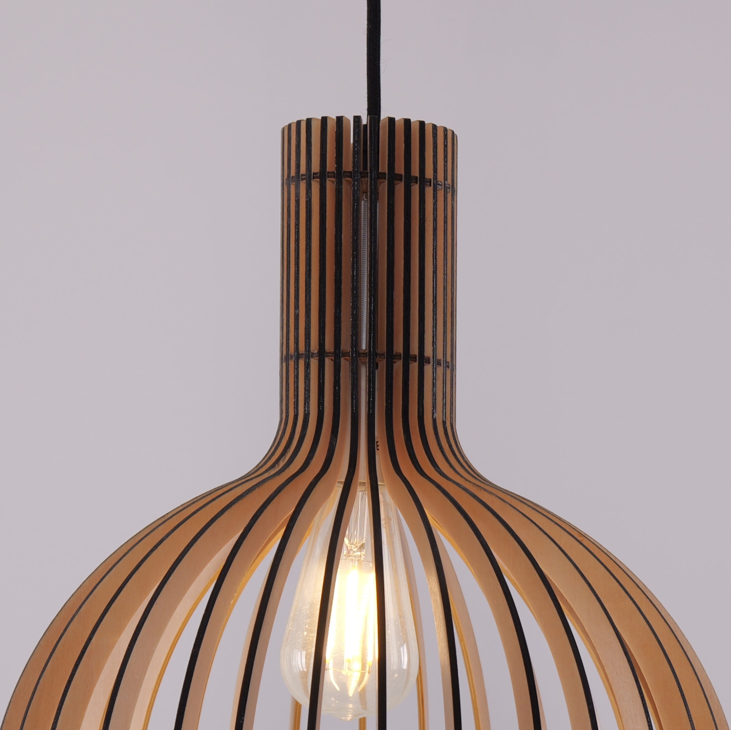 Shadome-Pendant Lights for Kitchen – Tonka Scandinavian LED Wood Pendant pendant light in a home interior