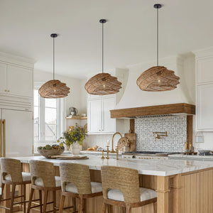 Spiral Paper Rope Pendant Light for Dining Table & Kitchen Island pendant light in a kitchen island