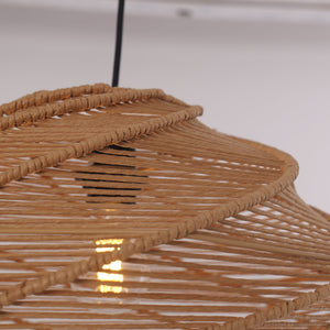 Spiral Rattan Pendant Light – Handwoven Celling Lighting for Dining Room pendant light in a kitchen island