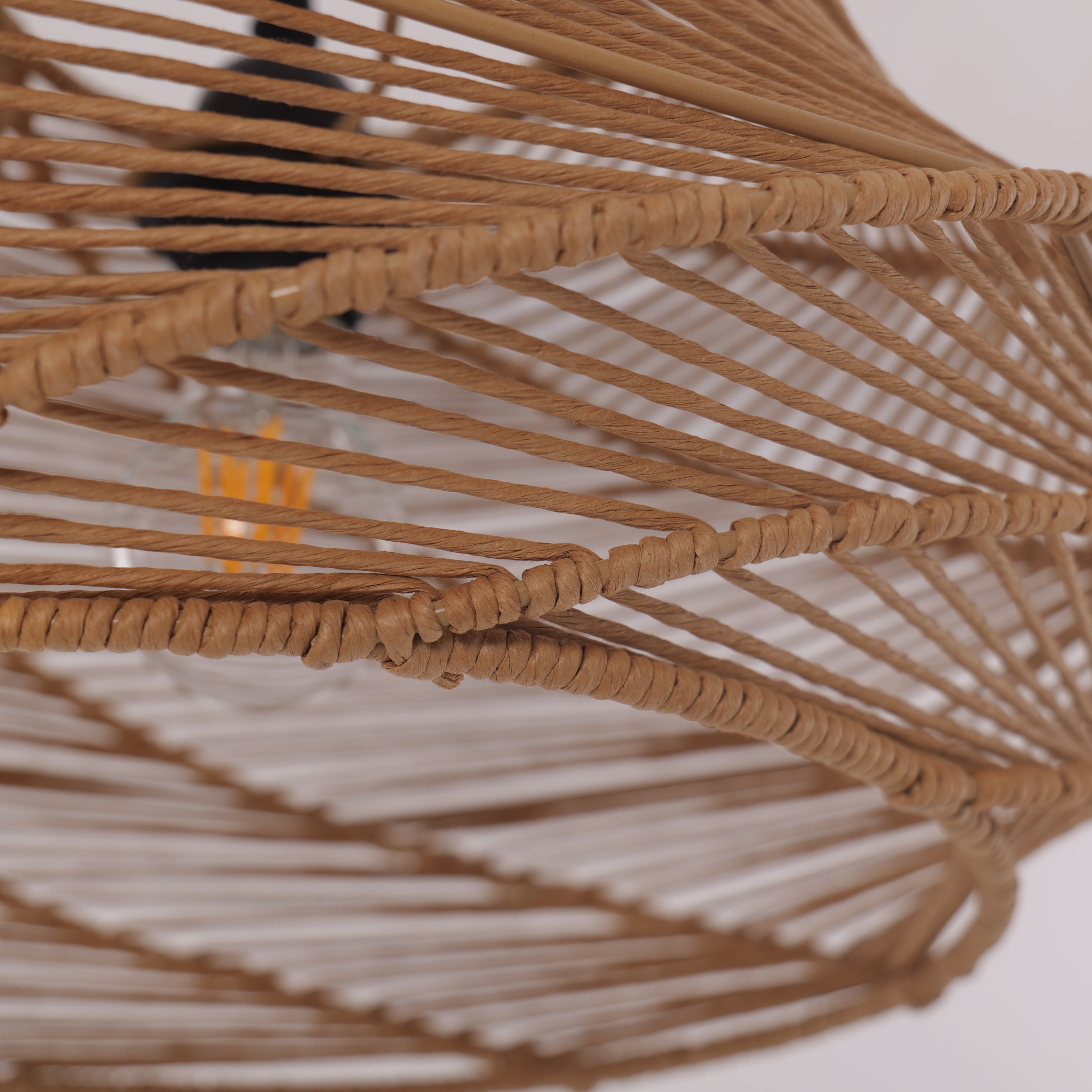 Spiral Rattan Pendant Light – Handwoven Celling Lighting for Dining Room pendant light in a kitchen island