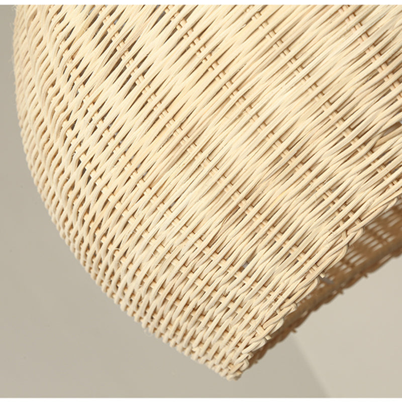 Nordic Minimalist Modern Curvy Shape Natural Wicker Pendant Light