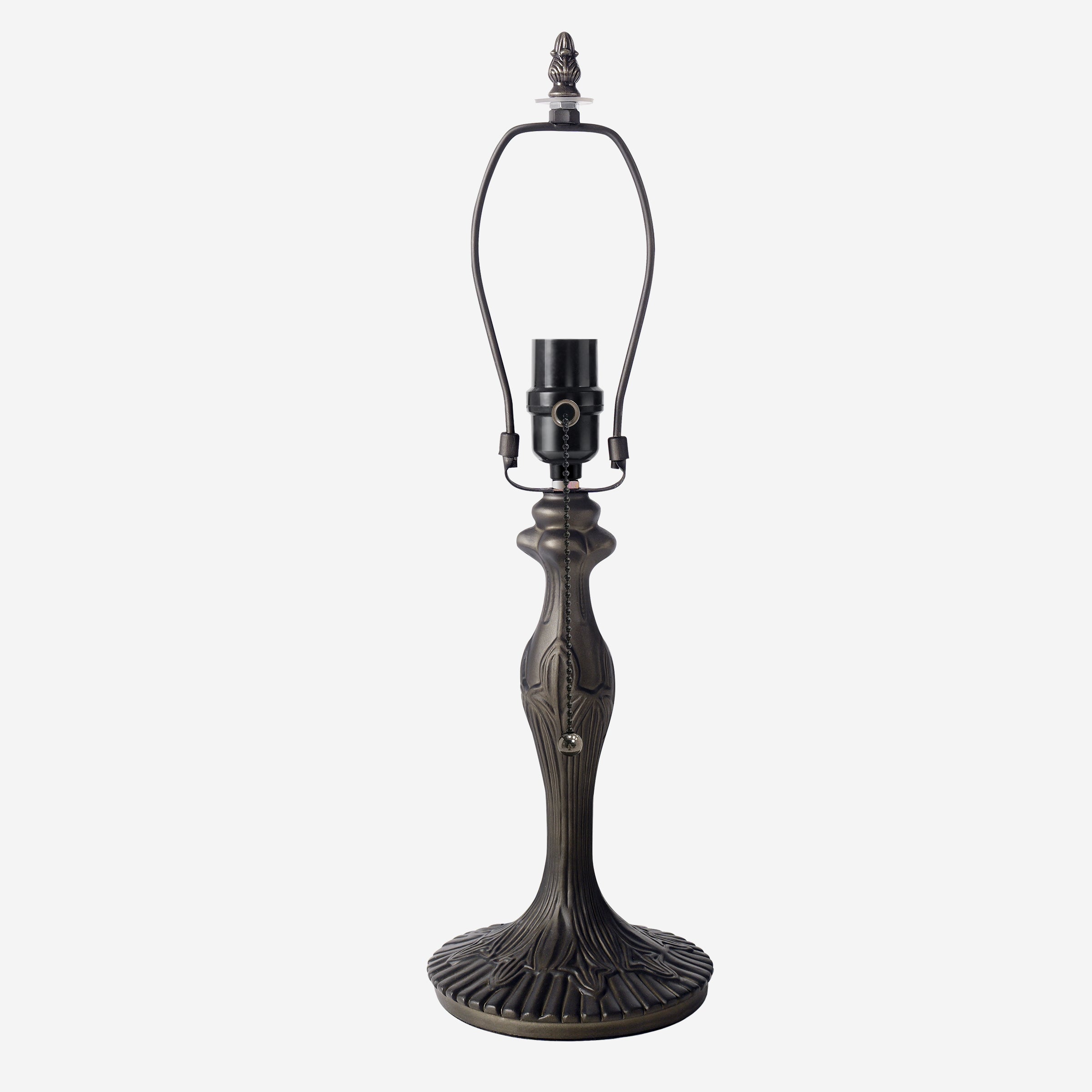 Bronze style Tiffany table lamp base and pull chain without the stained glass shade