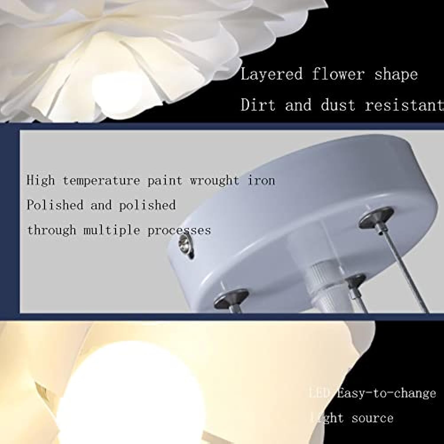 White Acrylic Blooming Floral Pendant Light