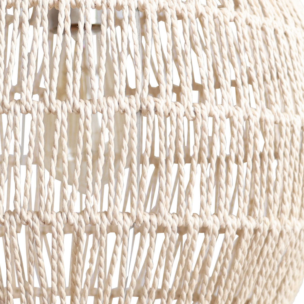 Handwoven Cotton Rope and Iron Round Pendant Light for Cozy Spaces