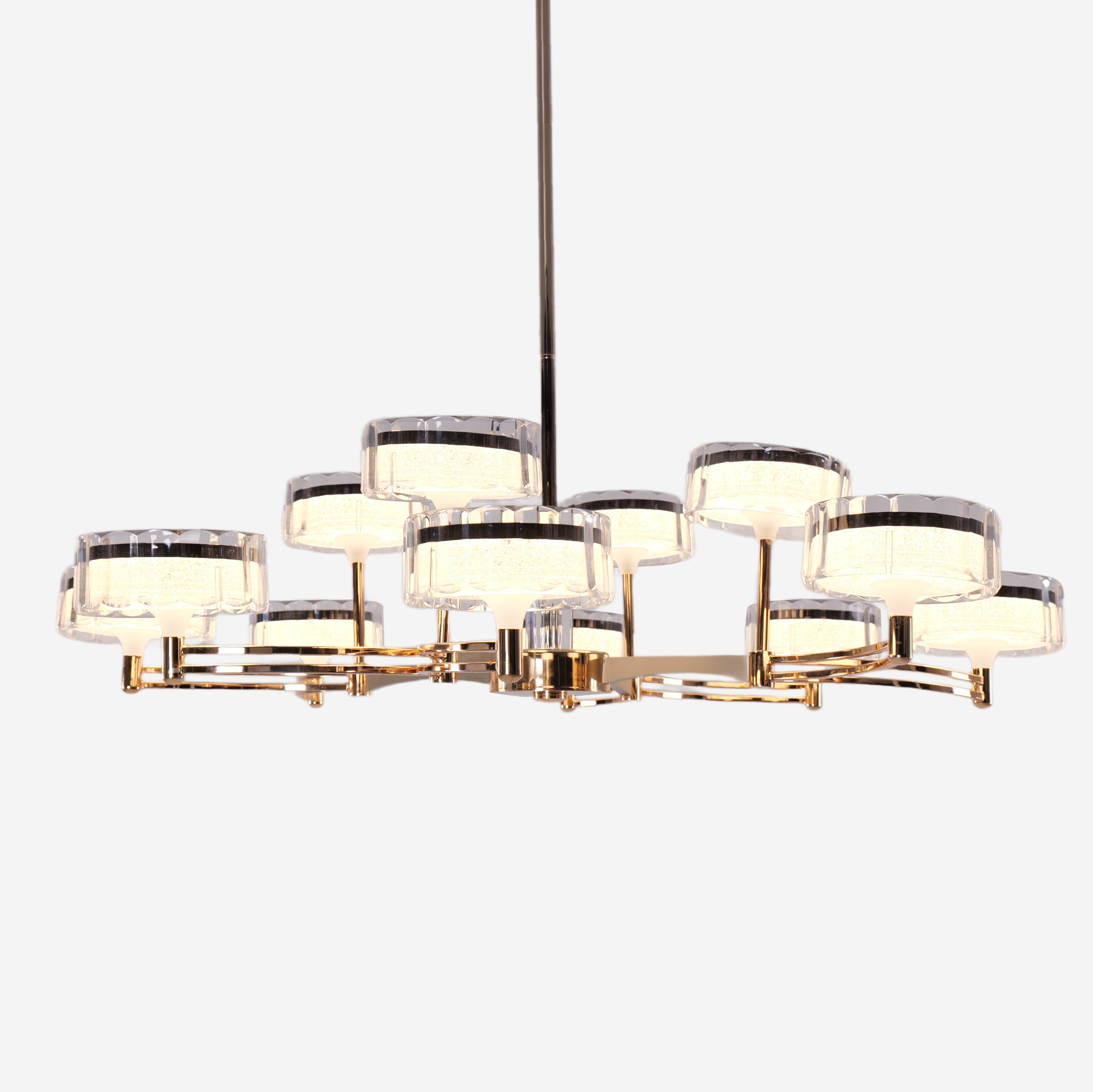 Luxury Metal Chandelier for Living Room with Tri-Colour Lighting Options