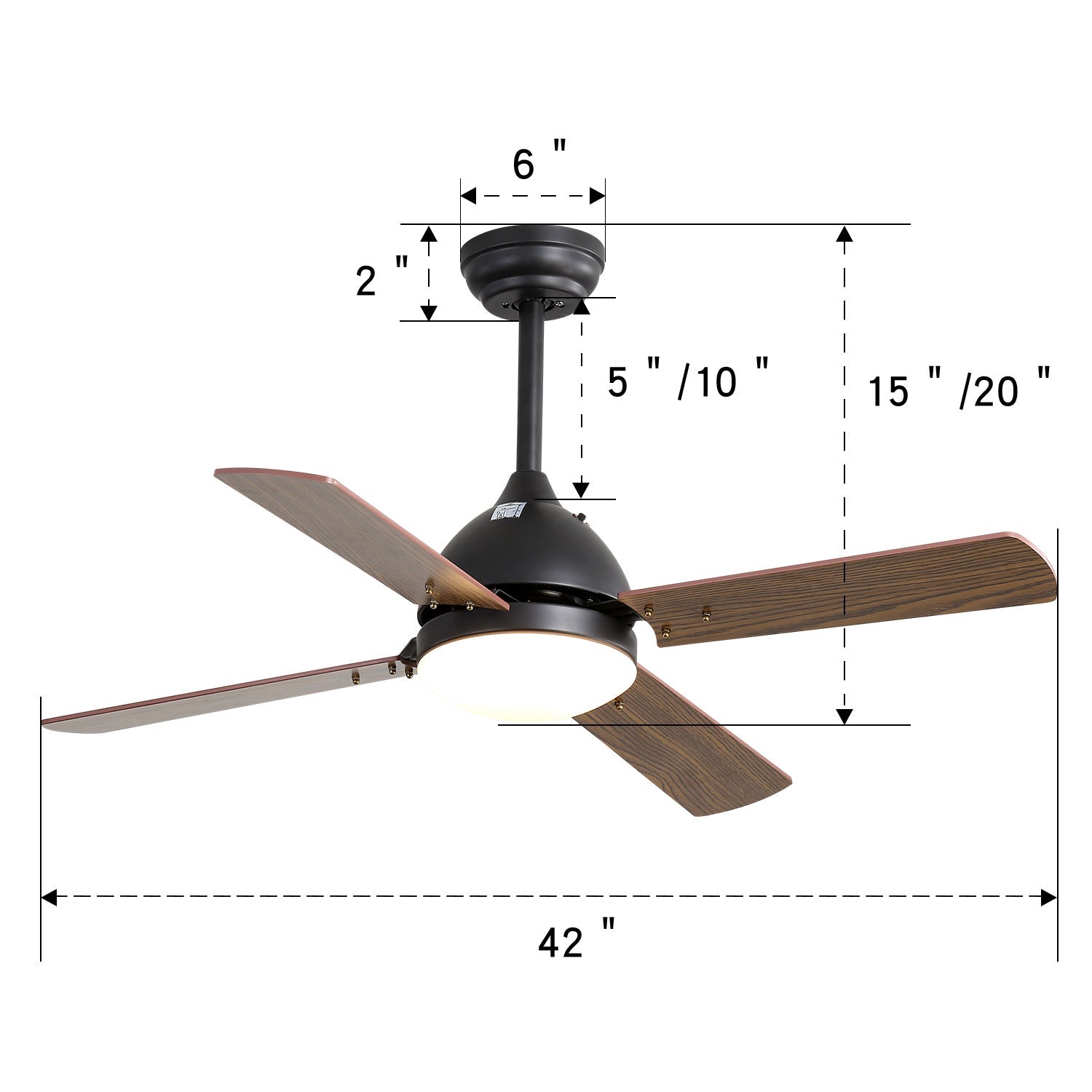 4/ 5 Blades Vintage Bronze Ceiling Fan with Light