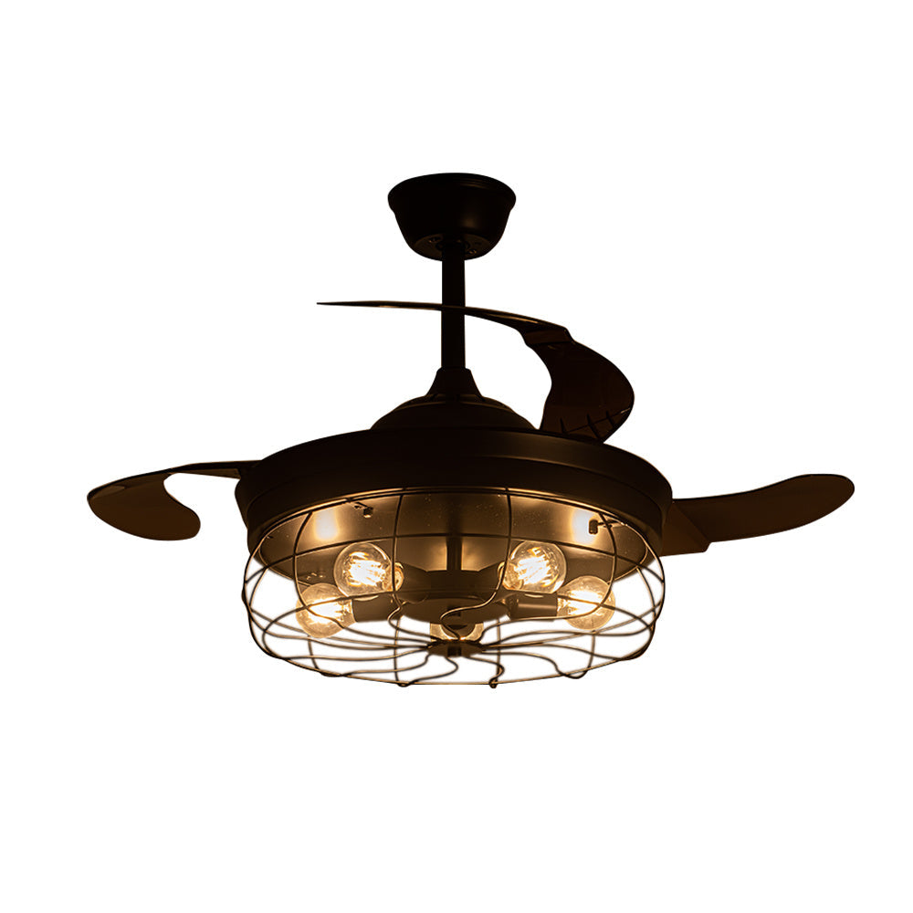 Caged Farmhouse Style Ceiling Fan with Lights