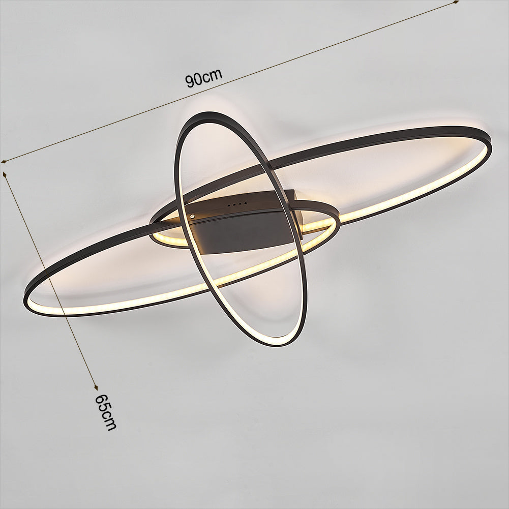 Minimalistic Unique Oval LED Semi-Flush Ceiling Light