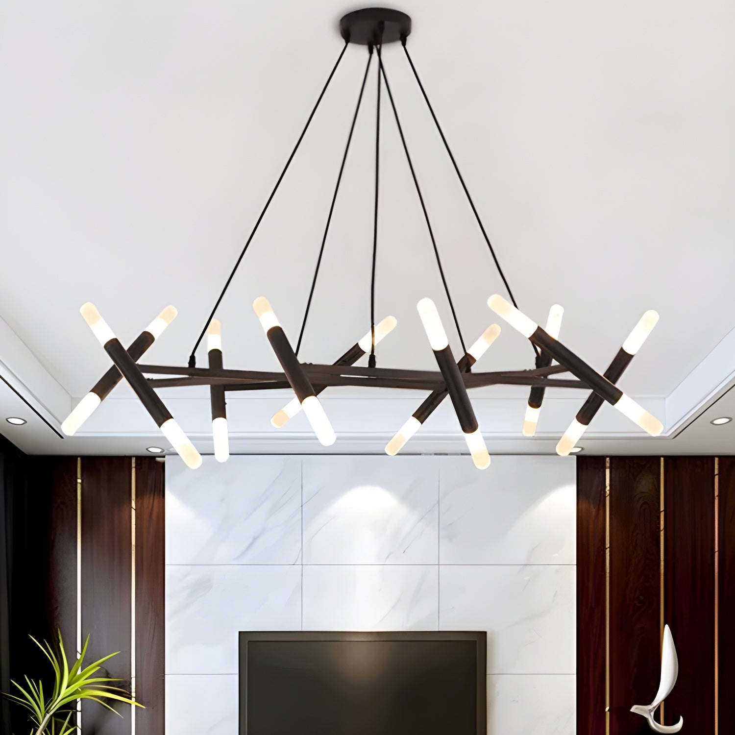 LED Modern Geometric Chandelier Creative Illumination for Contemporary Spaces