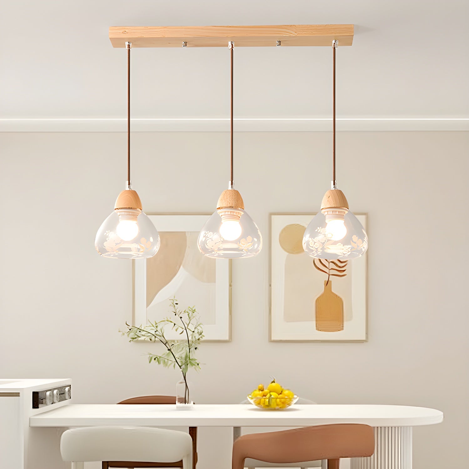 3-Light Modern simple geometric glass Pendent Light for Dinning Area