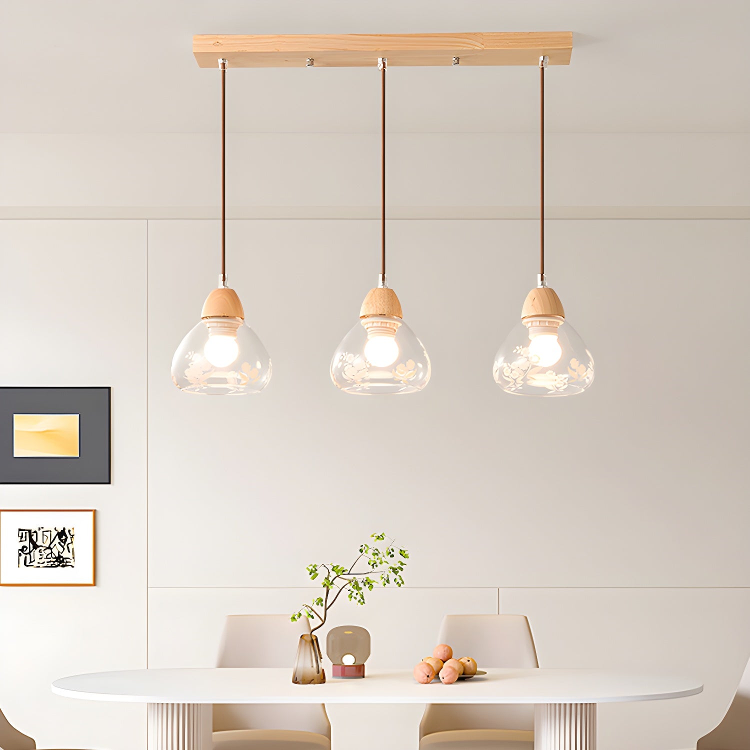 3-Light Modern simple geometric glass Pendent Light for Dinning Area