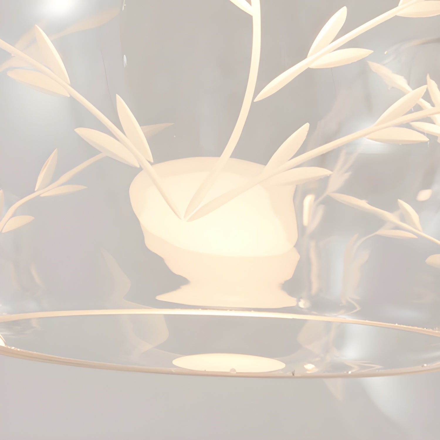 Elegant Nordic Chandelier with Intricate Glass-Cut Floral Design