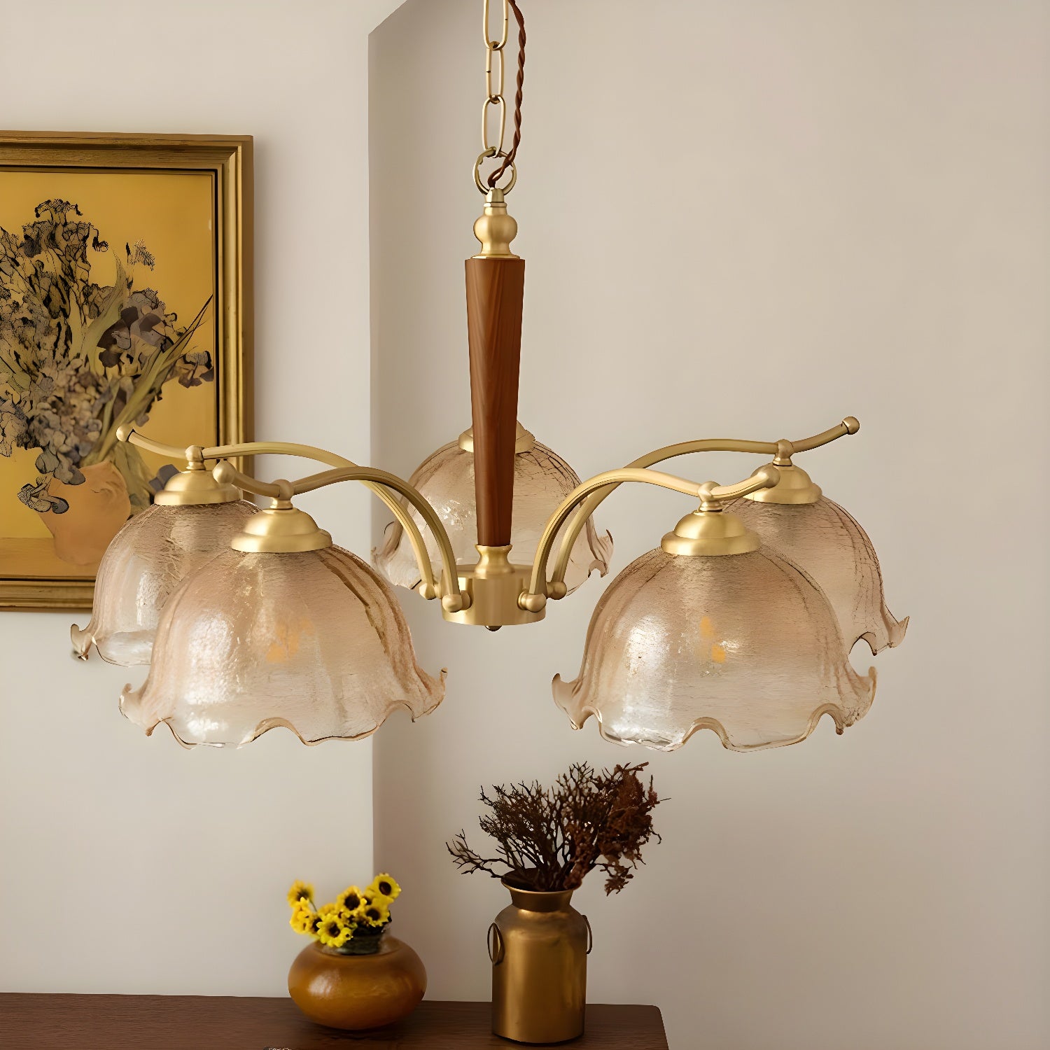 Retro Elegance Artistic LED Brass Pendant Light