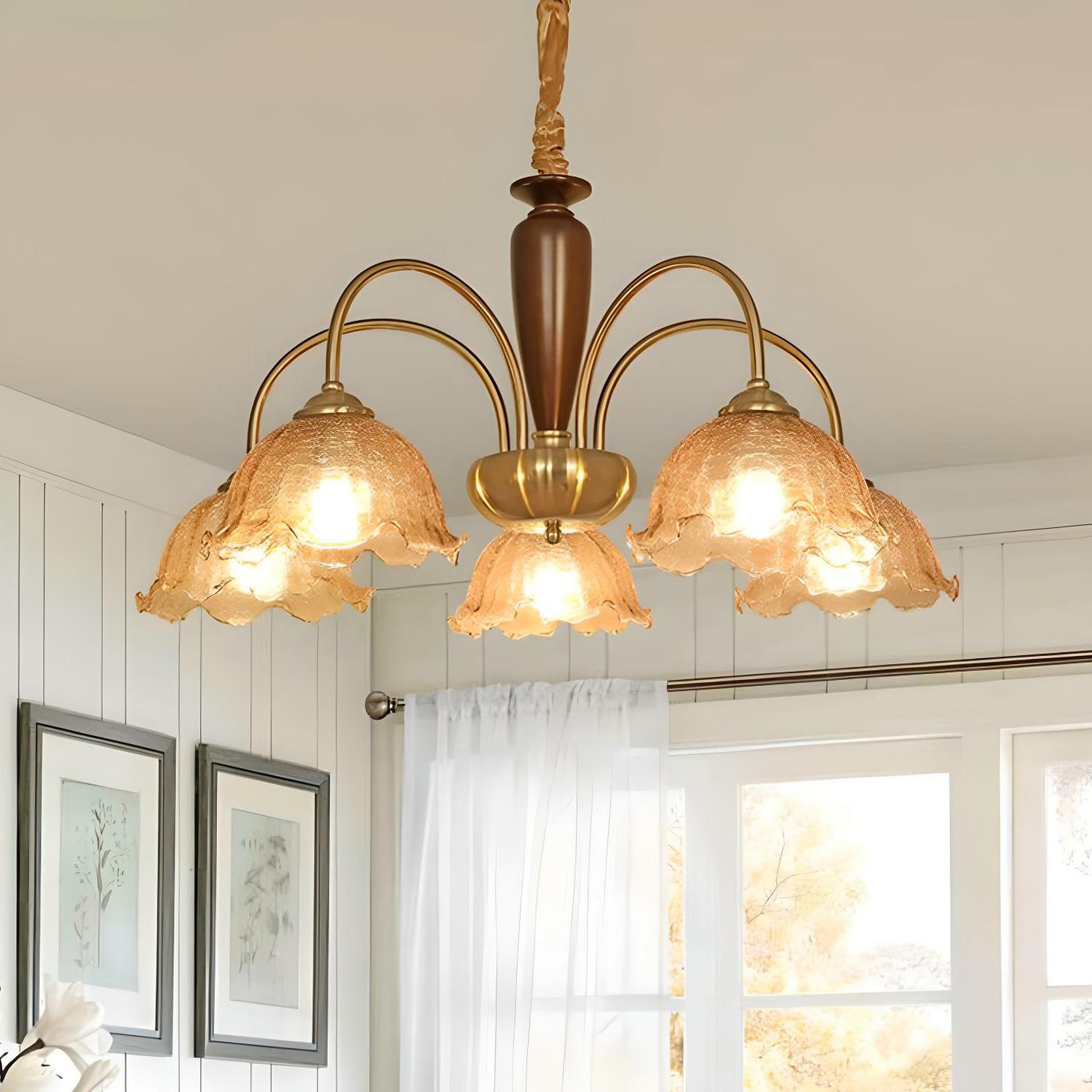 Vintage Adjustable Design Glass Pendant Light Fixtures