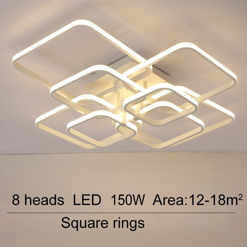 4/6/8 Headers Square LED Ceiling Light Dimmable with Remote Control